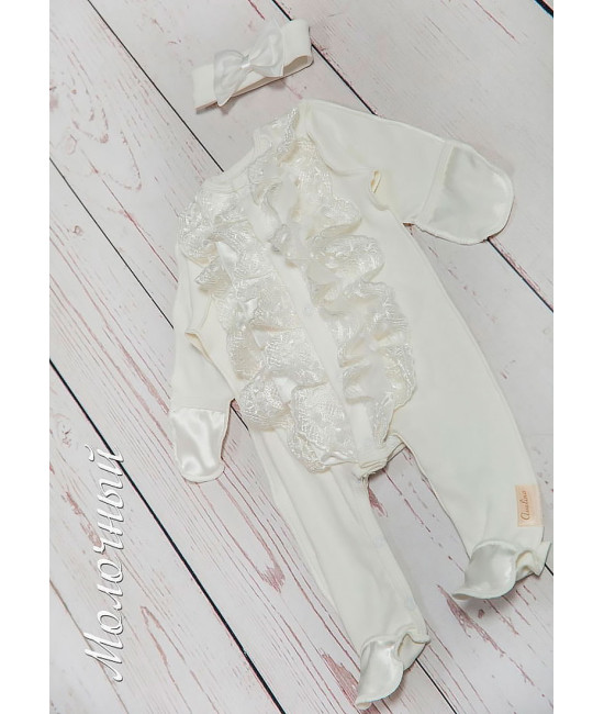 Нарядный комплект Изабелла молочный