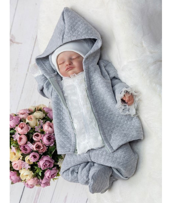 Велюровый комплект Капитоша серый