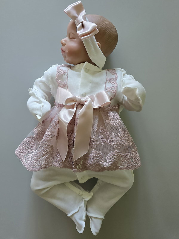 Комбинезон с повязочкой Кокетка пудра