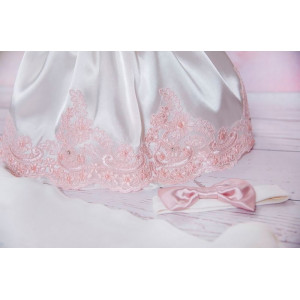 Платье для новорожденных молочное-пудра