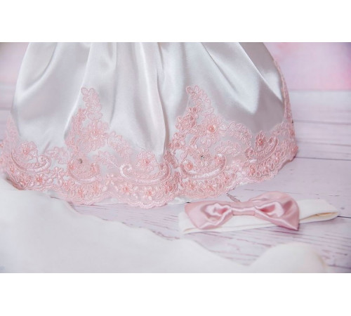 Платье для новорожденных молочное-пудра