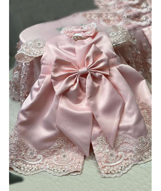 Платье для новорожденных Лея розовое