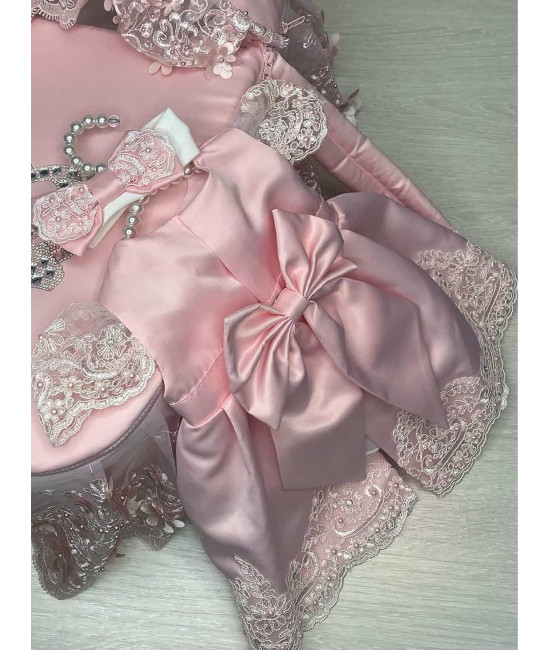 Платье для новорожденных Лея розовое