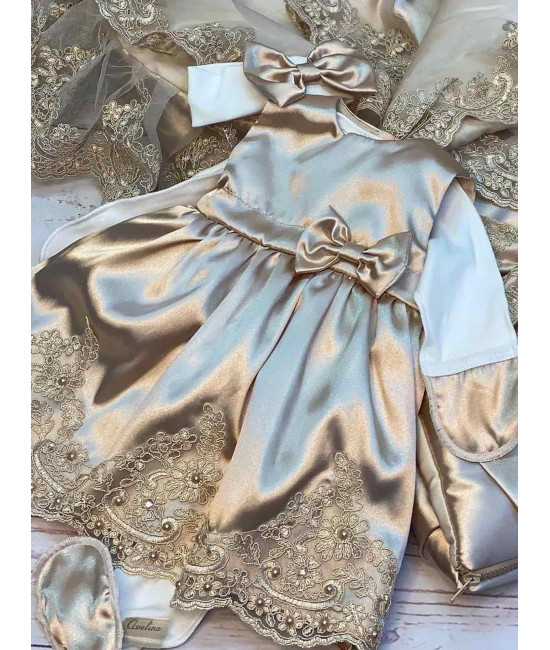 Платье для новорожденных Лея какао