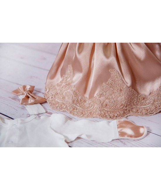 Платье для новорожденных Лея какао