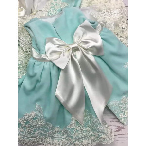 Платье для новорожденных Лея бархат тиффани