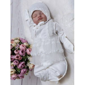 Летний комплект на выписку Линда молочный