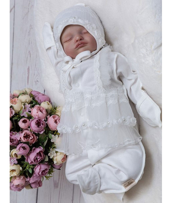 Нарядный комплект Линда молочный