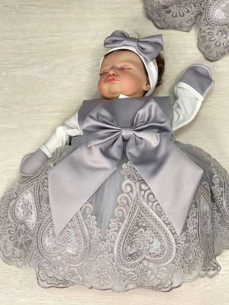 Платье для новорожденных Людовика серое