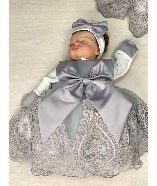 Платье для новорожденных Людовика серое