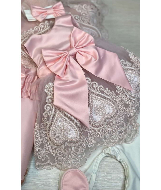 Платье для новорожденных Людовика пудра