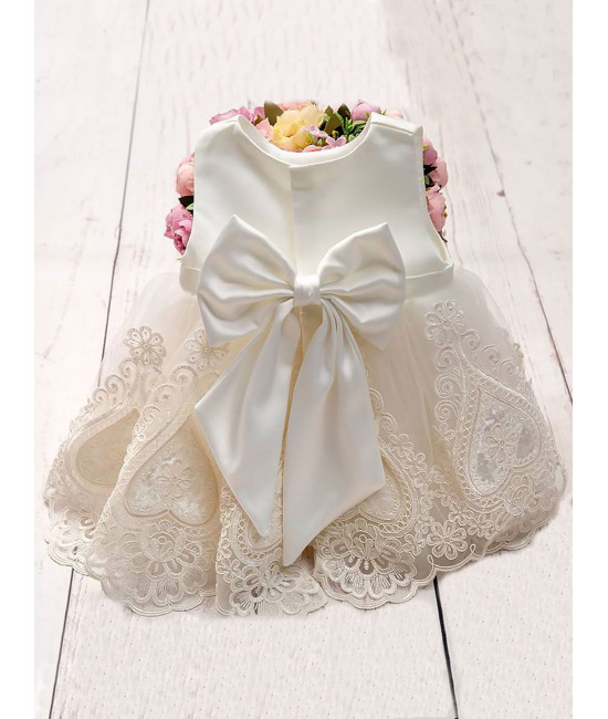 Платье для новорожденных Людовика молочное