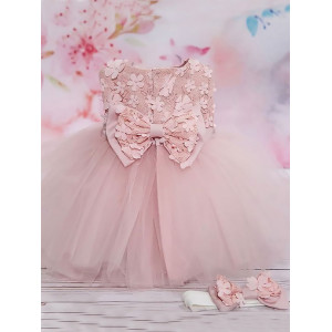 Платье для новорожденных Мальвина пудра