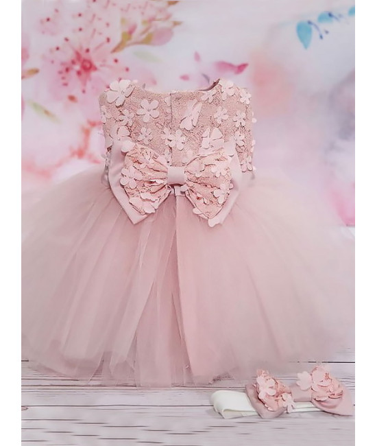 Платье для новорожденных Мальвина пудра