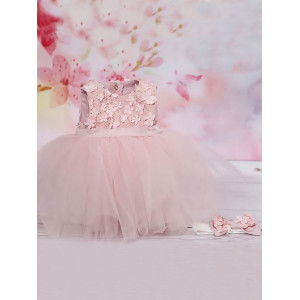 Платье для новорожденных Мальвина пудра