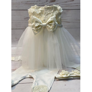 Платье для новорожденных Мальвина шампань