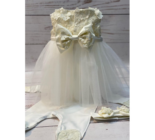 Платье для новорожденных Мальвина шампань