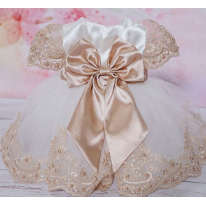 Платье для новорожденных Маркиза молочный-какао