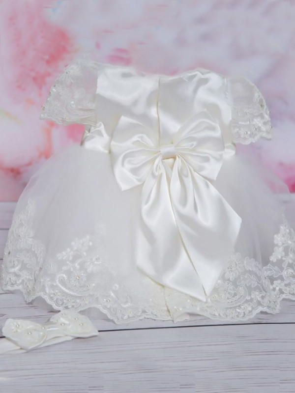 Платье для новорожденных Маркиза молочный