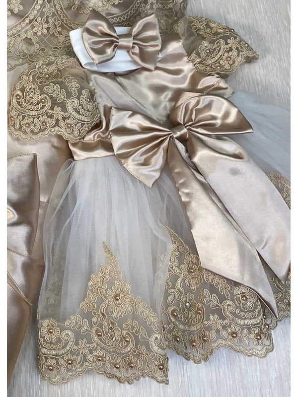 Платье с повязкой Маркиза какао