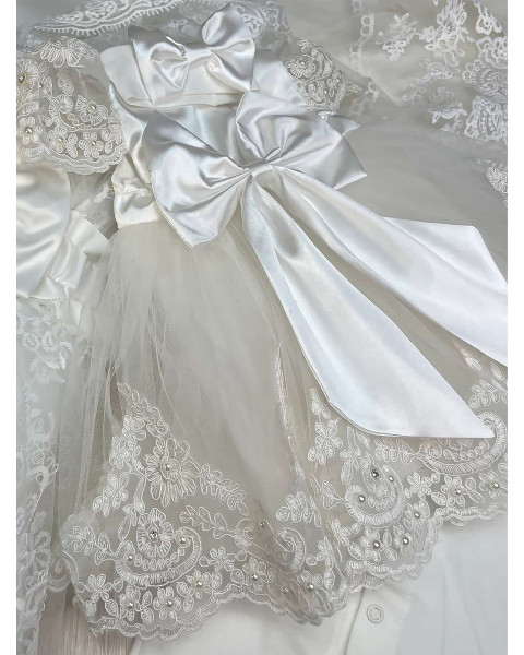 Платье для новорожденных Маркиза молочный