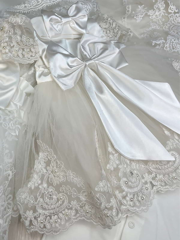 Платье для новорожденных Маркиза молочный