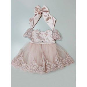 Платье для новорожденных Маркиза пудра