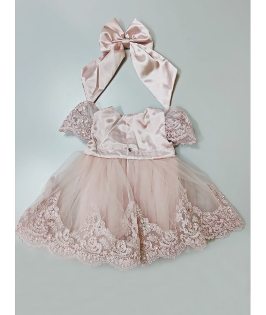 Платье для новорожденных Маркиза пудра