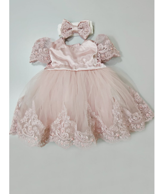Платье для новорожденных Маркиза пудра