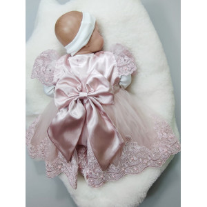 Платье для новорожденных Маркиза пудра