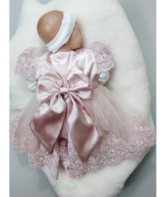 Платье для новорожденных Маркиза пудра