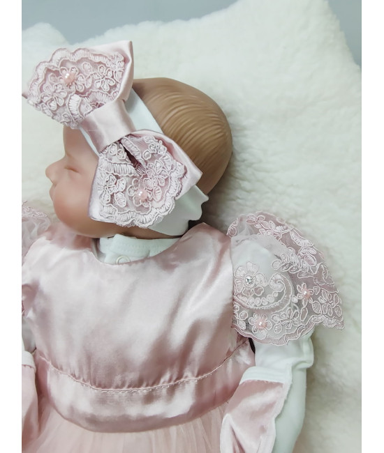 Платье для новорожденных Маркиза пудра