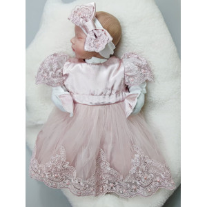 Платье для новорожденных Маркиза пудра