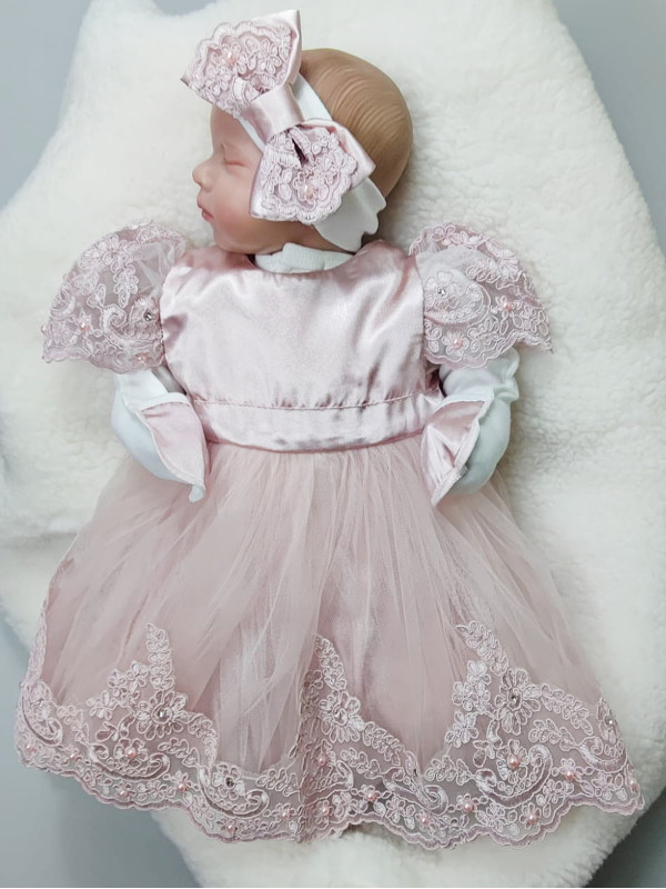 Платье с повязкой Маркиза пудра