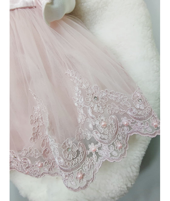 Платье для новорожденных Маркиза пудра