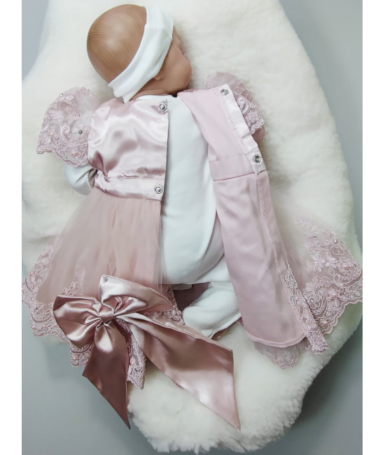 Платье для новорожденных Маркиза пудра