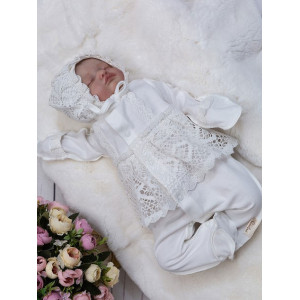 Нарядный комплект Мелисса молочный