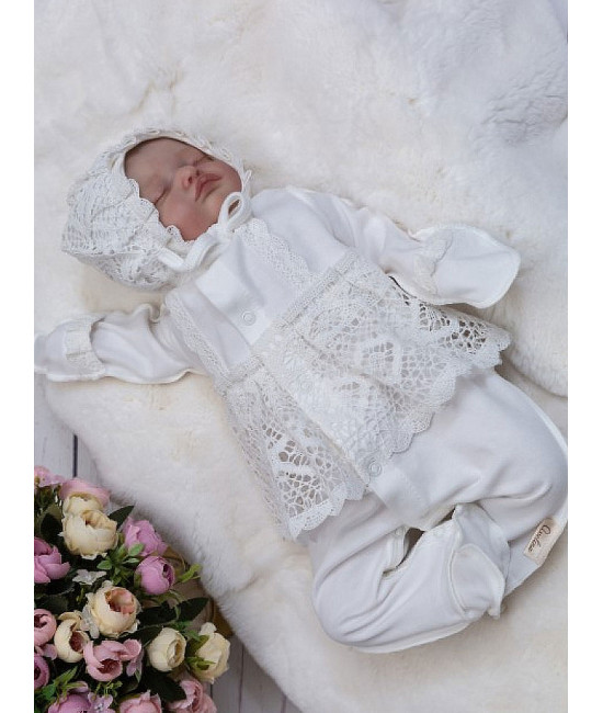 Нарядный комплект Мелисса молочный