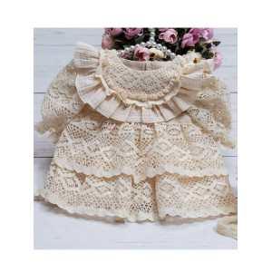 Платье с чепчиком Мелисса крем