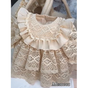 Платье с чепчиком Мелисса крем