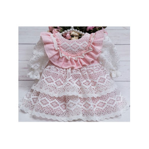 Платье с чепчиком Мелисса розовое