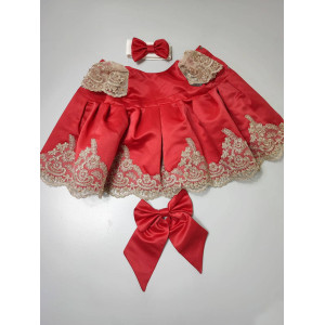 Платье для новорожденных Милана красное