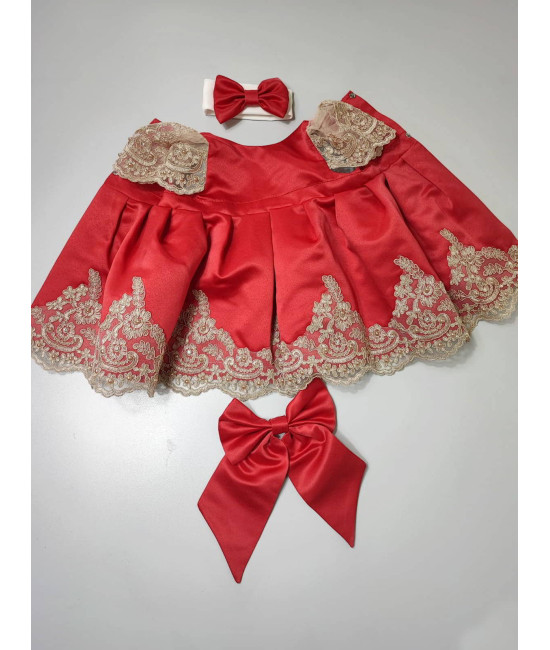 Платье для новорожденных Милана красное