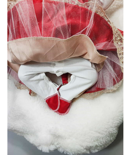 Платье для новорожденных Милана красное