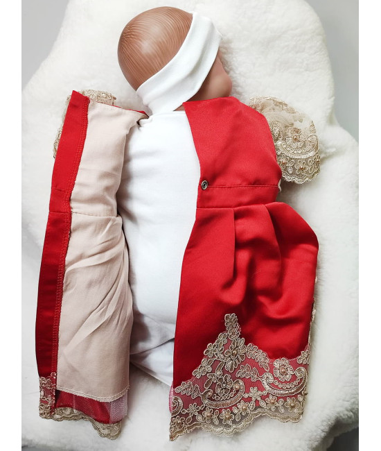 Платье для новорожденных Милана красное