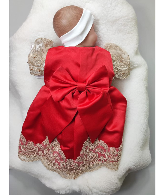 Платье для новорожденных Милана красное