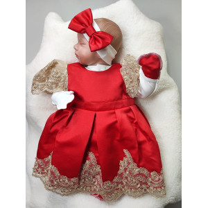 Платье для новорожденных Милана красное