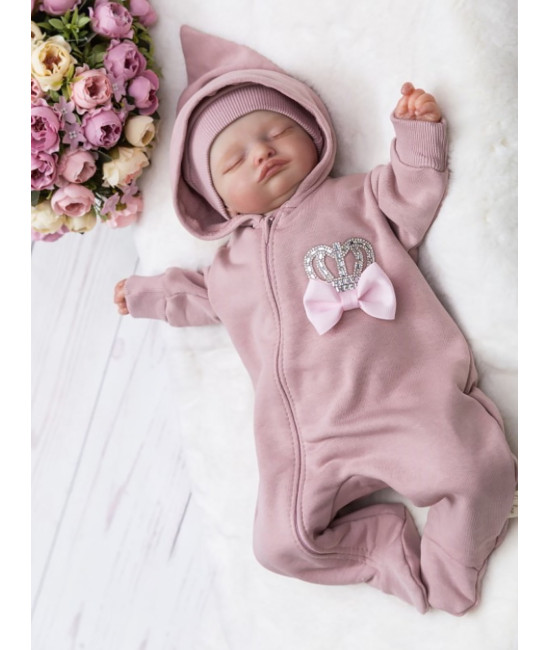 Комбинезон с шапочкой Мираж пудра