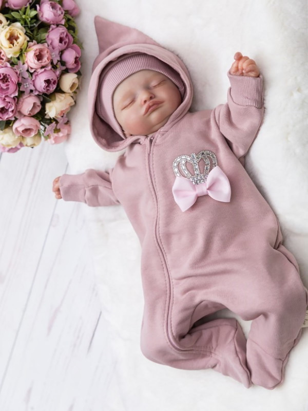 Комбинезон с шапочкой Мираж пудра
