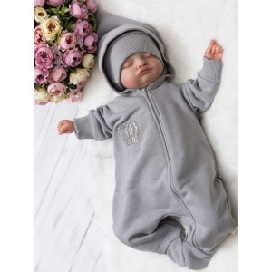 Комбинезон с шапочкой Мираж серый